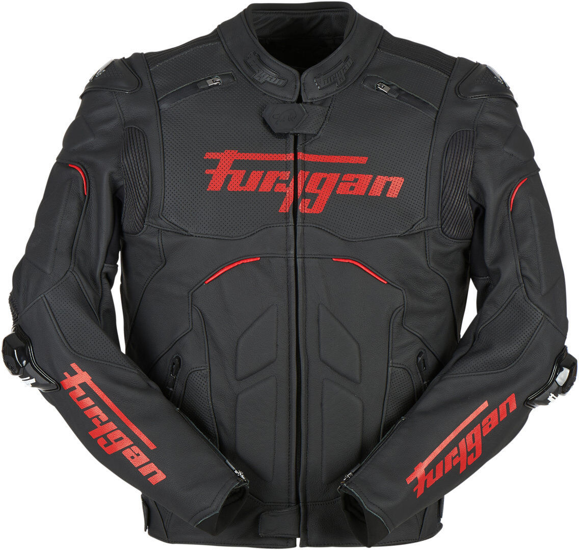 Furygan Raptor Evo 2 Motorcycle Leather Jacket  - Black Red