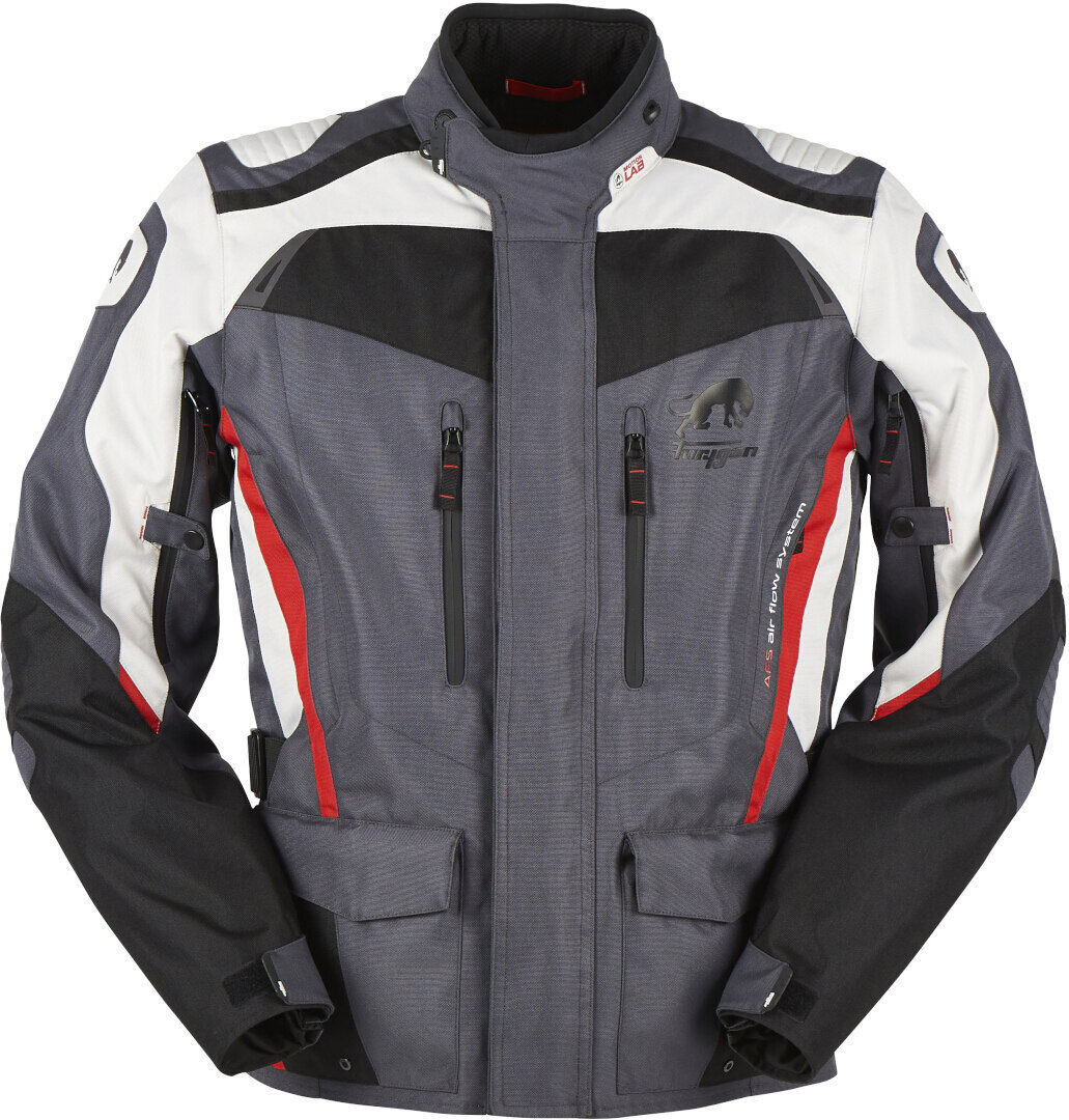 Furygan Apalaches Motorcycle Textile Jacket  - Black Grey Red