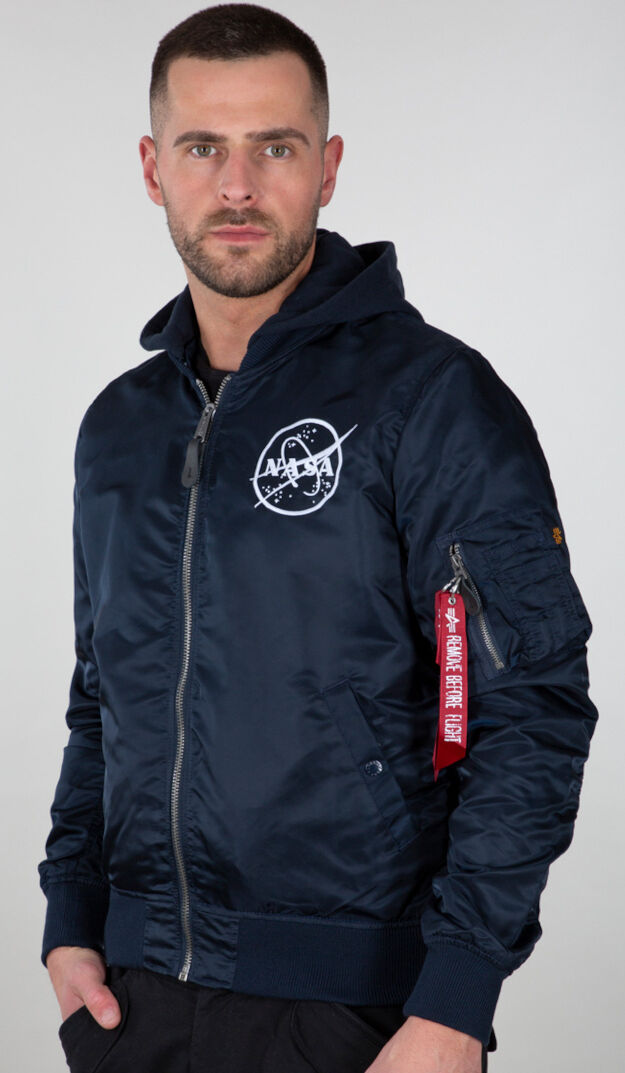 Alpha Industries Ma-1 Lw Hd Nasa Glow Rev Jacket  - Blue