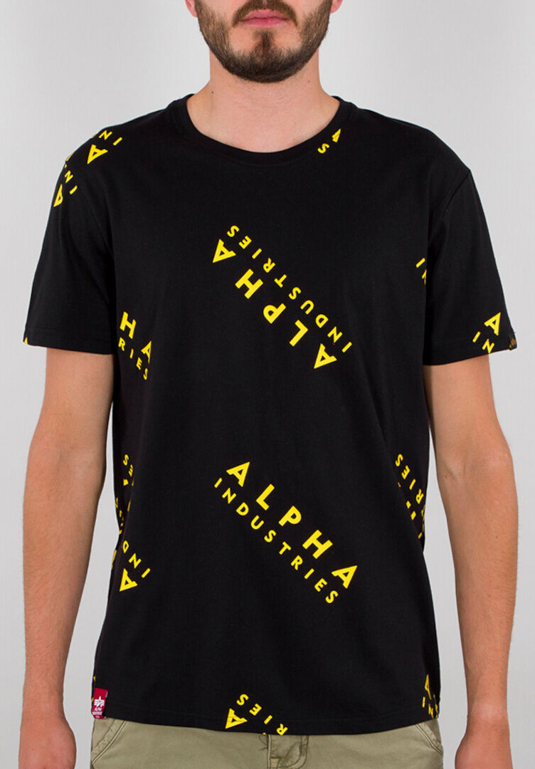 Alpha Industries Aop T-Shirt  - Black Yellow