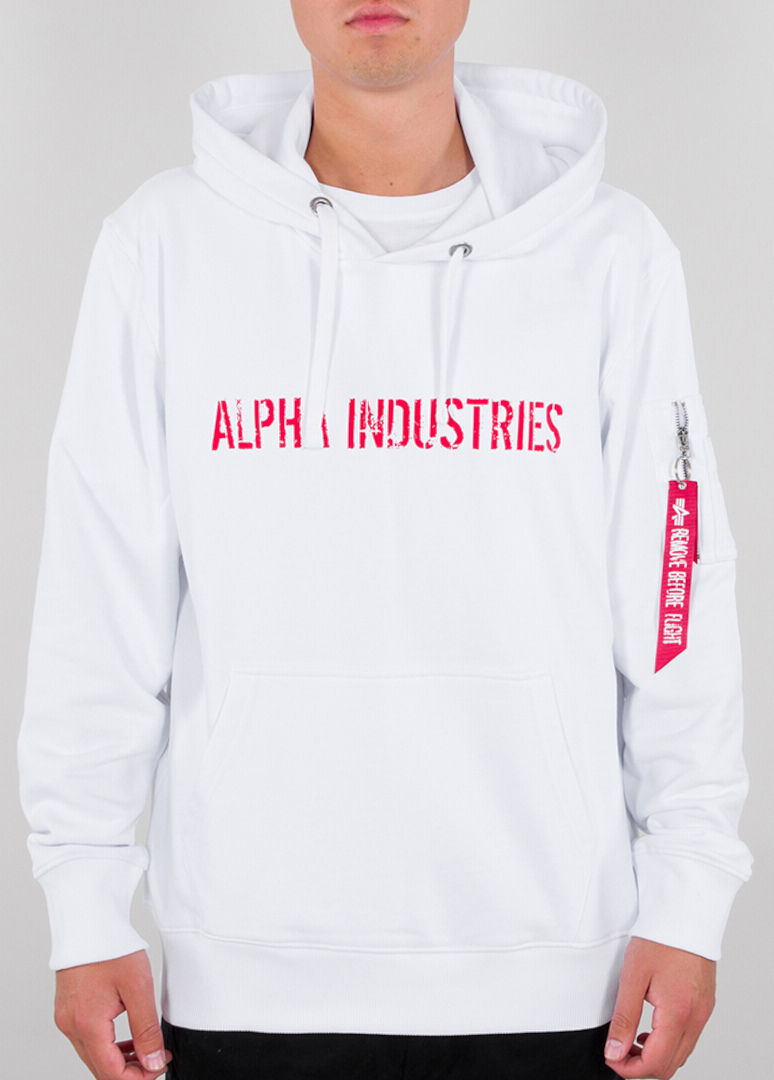 Alpha Industries Rbf Moto Hoodie  - White Red
