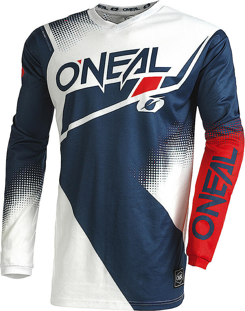 Oneal Element Racewear V.22 Motocross Jersey  - White Red Blue