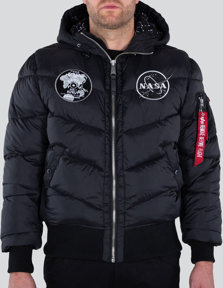 Alpha Industries Hooded Puffer Voyager Fd Jacket  - Black