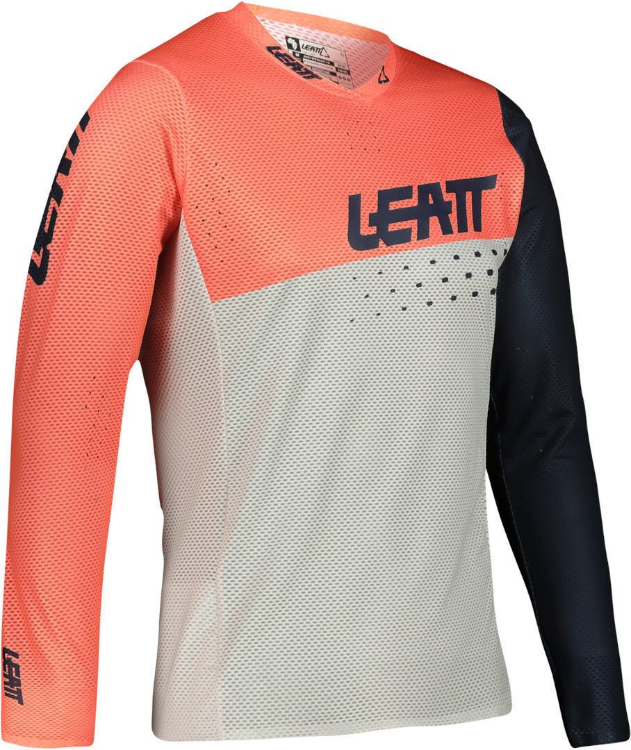 Leatt Mtb Gravity 4.0 Kids Bicycle Jersey  - White Orange