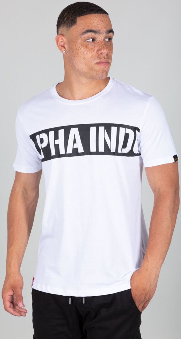 Alpha Industries Printed Stripe T-Shirt  - White