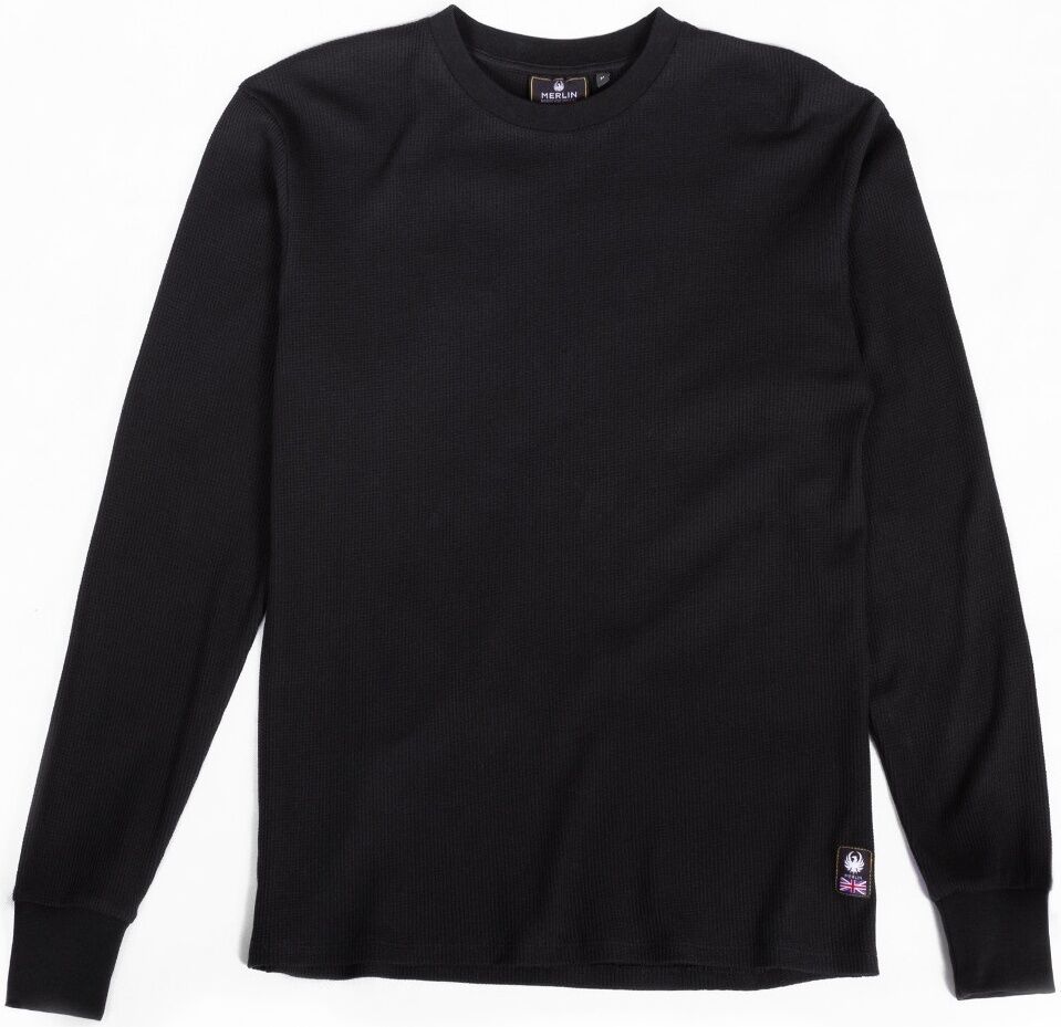 Merlin Kingsley Waffle Knit Longsleeve Shirt  - Black