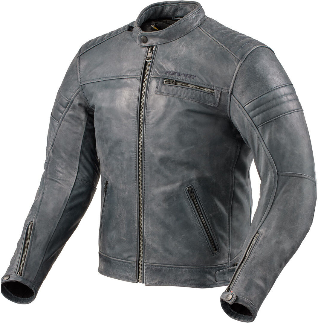 Revit Restless Motorcycle Leather Jacket  - Blue