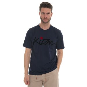 Kiton T-shirt girocollo mezza manica Blu Uomo L