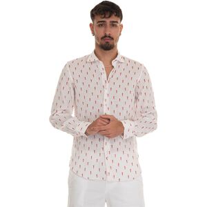 Vincenzo De Lauziers Camicia casual Bianco-rosso Uomo L