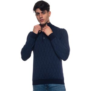 Andrea Fenzi Pullover 4 bottoni Blu Uomo 48