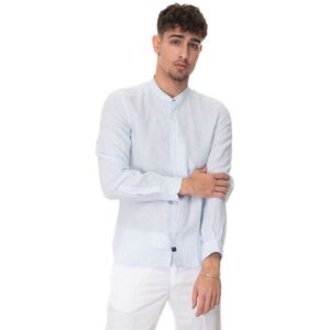 Fay Camicia di lino guru Azzurro Uomo 44