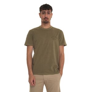 Woolrich T-shirt girocollo mezza manica GARMENT DYED LOGO T-SHIRT Verde Uomo M