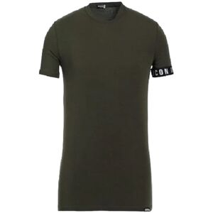 Dsquared2 T-Shirt Uomo Art D9m3s5400 MILITARY GREEN/WHITE