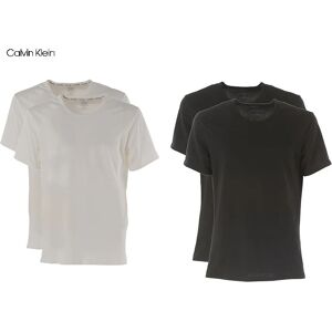 Calvin 2 T-Shirt Bipack Uomo Mezza Manica Art Nb1088a In Cotone Elastan Colore E Misura A Scelta BIANCO XL