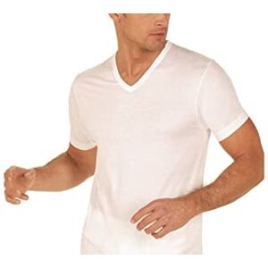 NOTTINGHAM 3 T-Shirt Scollo A V Uomo In Caldo Cotone Interlock Art. Pop Colore A Scelta Misura A Scelta BIANCO 4-L