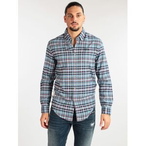 Napapijri Camicia a quadri da uomo in cotone Camicie Classiche uomo Blu taglia XL