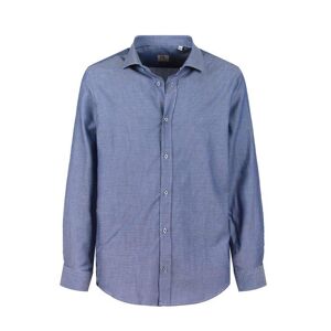 Fb Camicia da uomo slim fit a fantasia Camicie Classiche uomo Blu taglia M