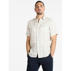 Guy Camicia in puro lino da uomo a maniche corte Camicie uomo Bianco taglia XL