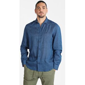 Navigare Camicia uomo in lino Camicie uomo Blu taglia 3XL