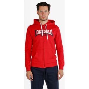 Lonsdale Felpa da uomo con cappuccio e zip Felpe uomo Rosso taglia XXL