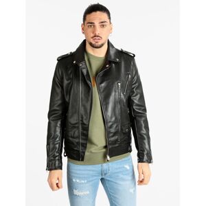 Warren Webber Giacca biker da uomo in ecopelle Giacche Ecopelle uomo Nero taglia XL