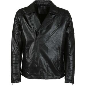 Solada Giacca biker uomo in similpelle Giacche Ecopelle uomo Nero taglia S