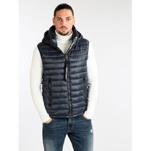 Guy Gilet da uomo imbottito con cappuccio Smanicato uomo Blu taglia M