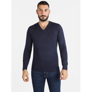 Baci & Abbracci Pullover uomo in maglia scollo a V Pullover uomo Blu taglia XL