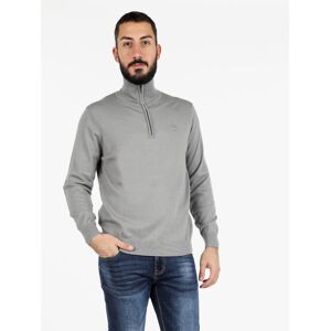 Navy Sail Pullover uomo mezza zip misto lana Pullover uomo Grigio taglia XL