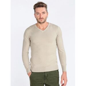 Solada Pullover uomo scollo a V Pullover uomo Beige taglia S