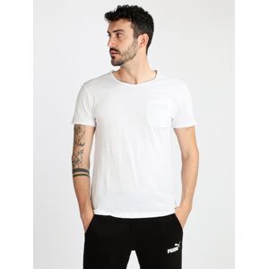 Made In Italy T-shirt da uomo in cotone con taschino T-Shirt Manica Corta uomo Bianco taglia XXL