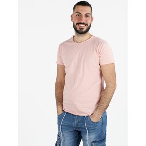 Ange Wear T-shirt girocollo da uomo in cotone T-Shirt Manica Corta uomo Rosa taglia M