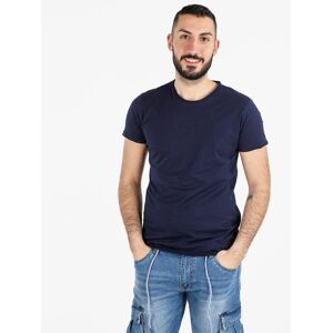 Ange Wear T-shirt girocollo da uomo in cotone T-Shirt Manica Corta uomo Blu taglia M