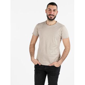 Ange Wear T-shirt girocollo da uomo in cotone T-Shirt Manica Corta uomo Beige taglia XL