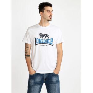 Lonsdale T-shirt uomo in cotone con stampa scritta bolla T-Shirt Manica Corta uomo Bianco taglia XL