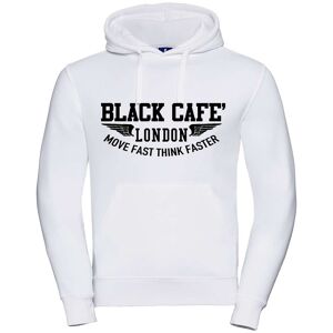 Felpa Black Cafè London 2.0 Con Cappuccio Stampata Bianco Ne taglia 2X