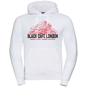 Felpa Black Cafè London 2.0 Con Cappuccio Stampata Bianco Ro taglia XL