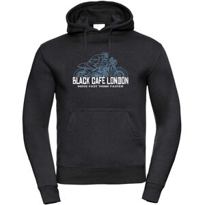 Felpa Black Cafè London 2.0 Con Cappuccio Stampata Nero Azzu taglia 2X