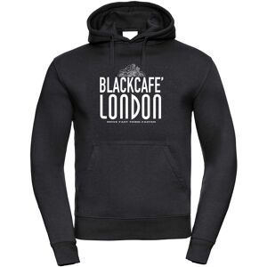 Felpa Black Cafè London 2.0 Con Cappuccio Stampata Nero Bian taglia 2X