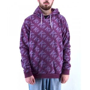 Kappa Felpa Cappuccio Hoodie UOMO Viola AUTHENTIC FANCY Cotone French Terry