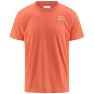 Kappa T-shirt maglia maglietta UOMO Arancione Camelia Cotone Logo Cafers
