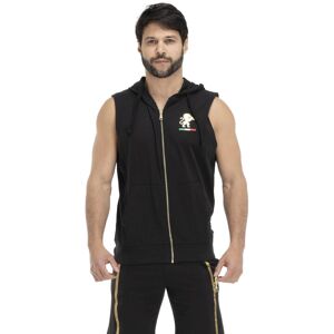 Leone1947 Giacca Smanicato Felpa cappuccio UOMO Leone 1947 Nero sleeveless Gold Cotone