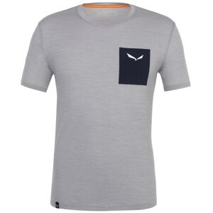 Salewa Pure Logo Pocket Am - T-shirt trekking - uomo Light Grey/Dark Blue/White 50