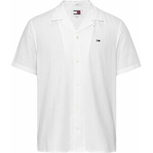 Tommy Jeans Linen Blend Camp M - camicia maniche corte - uomo White S