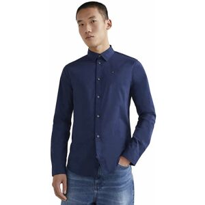 Tommy Jeans Original Stretch - camicia maniche lunghe - uomo Dark Blue 2XL