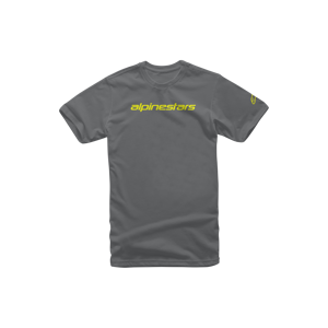 Alpinestars T-Shirt  Linear Wordmark Carbone-Giallo Fluo