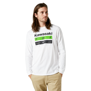 FOX T-Shirt  Racing Kawi Stripes LS Premium Opt Bianca