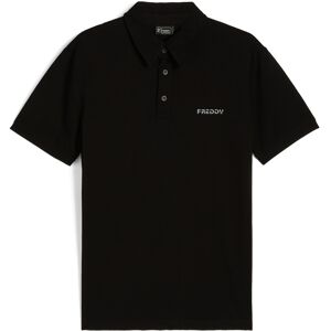 Freddy Polo a manica corta in tessuto piquet elasticizzato Nero Uomo Xx Large