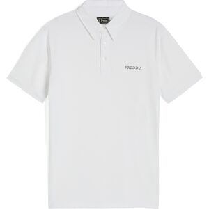 Freddy Polo a manica corta in tessuto piquet elasticizzato Bianco Uomo Small