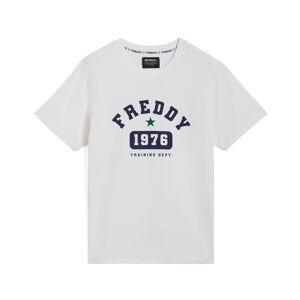 Freddy T-shirt uomo con stampa stile college in contrasto colore Bianco Uomo Xx Large